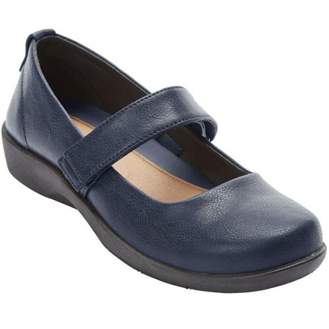 navy wide width women's shoes